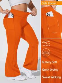 Rhythm Era بنطلون رياضي للنساء ذو خصر متوسط الارتفاع وجيوب جانبية وساق واسعة