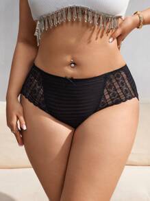 SHEIN 1 buc. Chiloți tanga de modă din dantelă de mărime Plus pentru femei