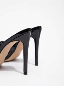 Cuccoo CUCCOO GRLICON Women's Sexy Fashion Metal Buckle Decor Pointed Toe Slim High Heel Casual Versatile Mule Style Green High Heel Sandals