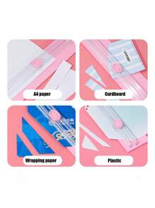 1 件双向切纸刀切纸刀英寸、厘米刻度显示A4切纸刀便携式照片切纸刀办公切纸神器不锈钢刀头，锋利（多种颜色可选） - 彩色 - 查看 5