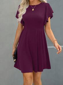 SHEIN Clasi 短袖纯色休闲连衣裙，适合夏季