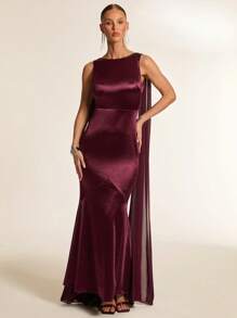 Glamine Đầm Maxi Dài Bốn Mùa Cho Nữ, Đầm Dạ Hội Thanh Lịch, Đầm Dự Tiệc Cho Nữ, Đầm Dạ Hội Cho Nữ, Đầm Maxi Cho Nữ, Đầm Mùa Hè Cho Nữ - Màu Đỏ Sâu - Xem 6