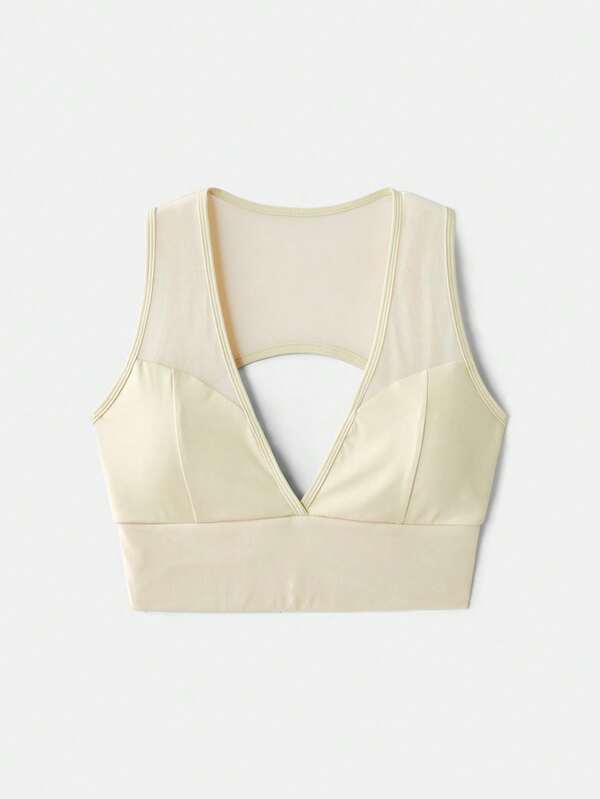 SHEIN Sujetador deportivo de un solo color para uso diario y fitness, AiiRZ