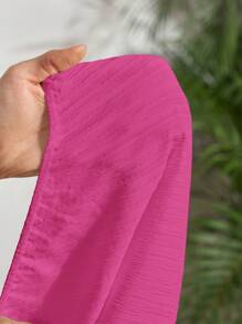 Slaydiva New Arrival Spring/Summer One-Piece Jumpsuits, Music Festival, Western Bohemian, Easter, Nashville Inspired, Birthday, Graduation, Student Wear, Daily Casual, Versatile, Leisure, Cruise Travel, Beach, Sunshine, Viral , Twist Front, Waist Cinching, Textured Fabric, Cinched Waist, Slimming, White, Women - Hot Pink - View 7