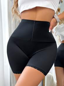 Women's Solid Color Zippered High Waisted Seamless Shapewear Bottom