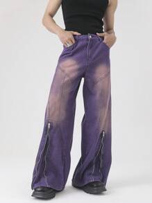 Manfinity EMRG Men's Casual Denim Jeans, Suitable For Summer - Purple - View 4