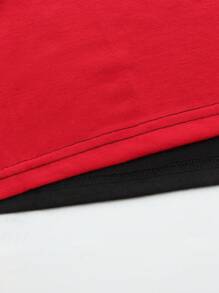 Manfinity Homme Maglietta casual a maniche corte da uomo con scollo tondo e color block - Multicolore - Visualizzare 8