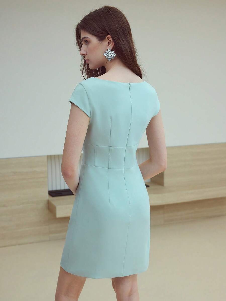 MOTF STUDIO SPLIT ZIPPER DRESS - Cadet Blue - View 2