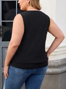 SHEIN Clasi Top con cerniera e top con bretelline eleganti con patchwork in pizzo, adatti per la primavera/estate, idonei per uso casual, quotidiano e uscite, disponibili anche in taglie comode per donne
