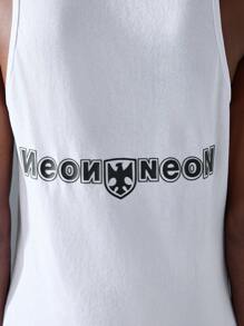 NEON BLANC 男士街头风印花针织背心 - 白色 - 查看 6