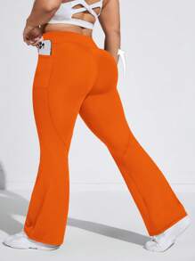 Rhythm Era بنطلون رياضي للنساء ذو خصر متوسط الارتفاع وجيوب جانبية وساق واسعة