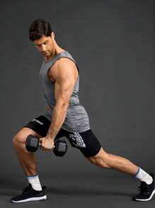 Gym Rark Pantalones cortos deportivos para hombres con cordón en la cintura y estampado de lema - Negro - Ver 3