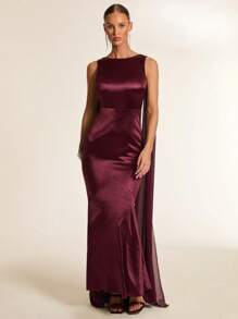 Glamine Đầm Maxi Dài Bốn Mùa Cho Nữ, Đầm Dạ Hội Thanh Lịch, Đầm Dự Tiệc Cho Nữ, Đầm Dạ Hội Cho Nữ, Đầm Maxi Cho Nữ, Đầm Mùa Hè Cho Nữ - Màu Đỏ Sâu - Xem 8