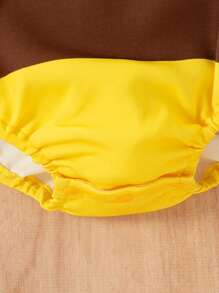 SHEIN Playful Pals 2 件蜜蜂主题女婴服装，可爱有趣的风格适合派对和日常穿着，夏季套装