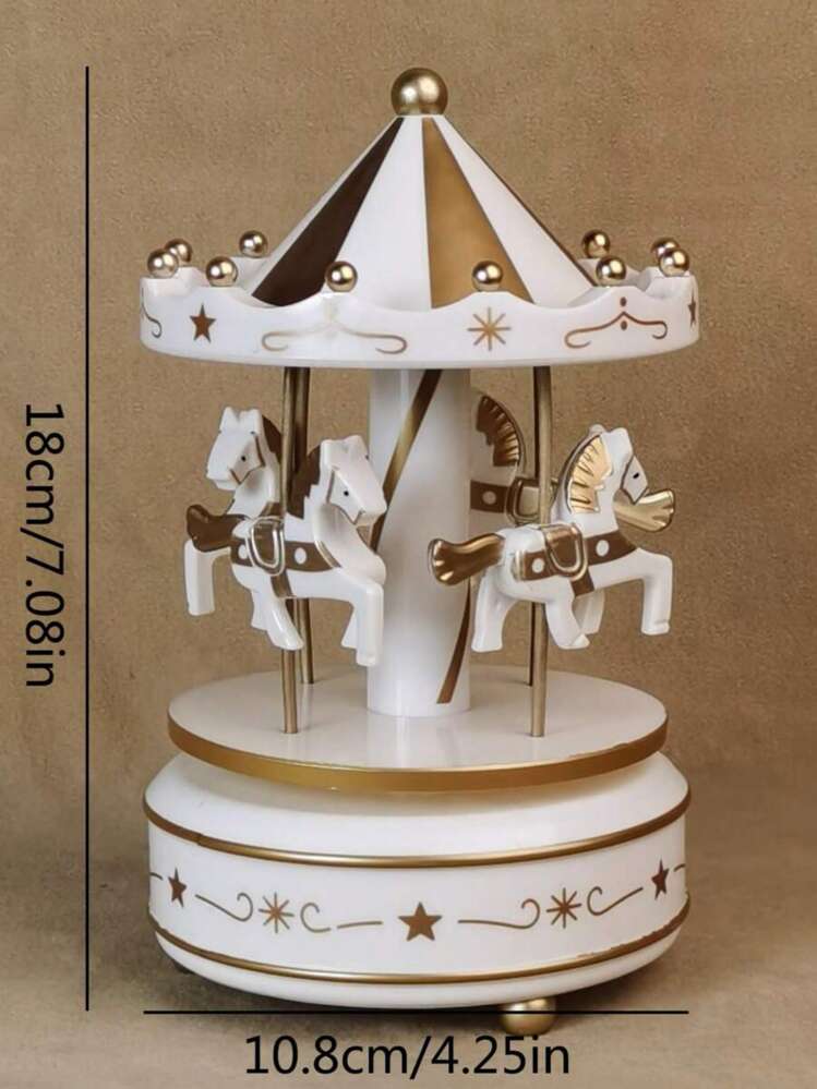 1個 メリーゴーランド オルゴール、手巻き式、ケーキデザイン、ギフト
