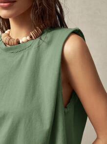 Bohemela 女式度假无袖圆领背心 - 綠色 - 查看 5