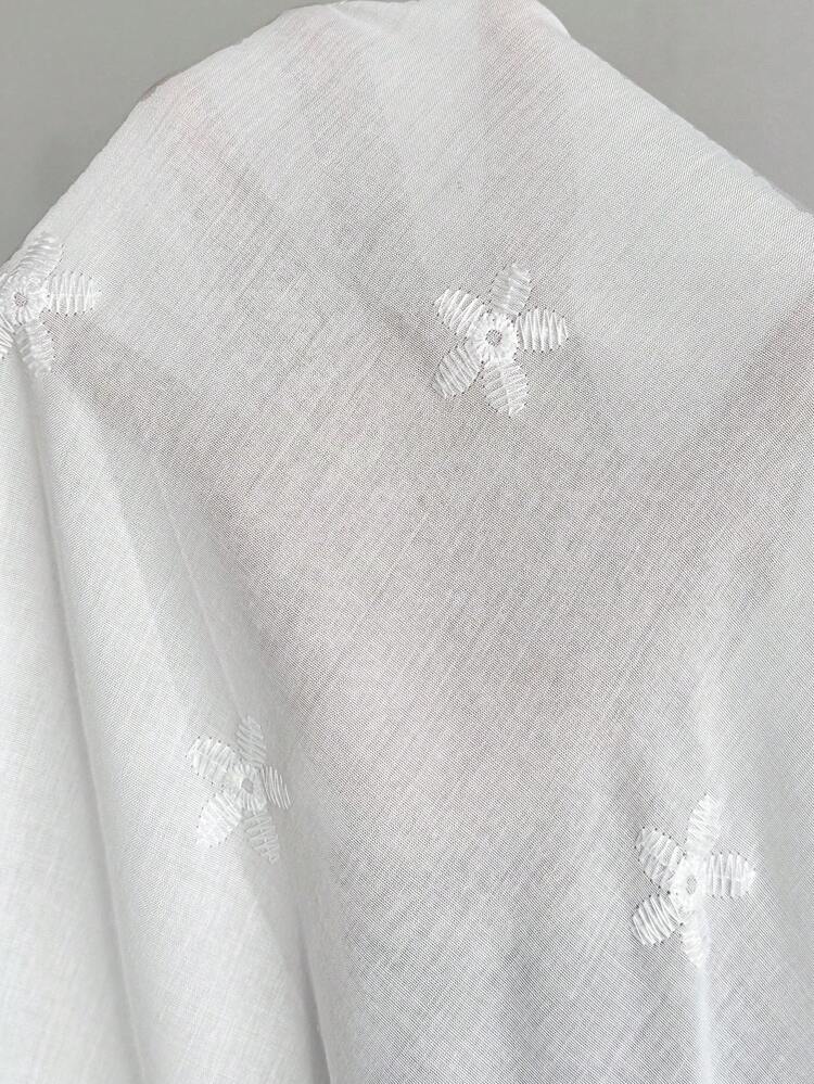 Abito lungo casual da donna, con scollo a V, ricamato e con motivo batik, per vacanze