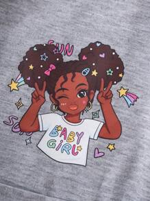 3件套可爱少女印花休闲运动短裤