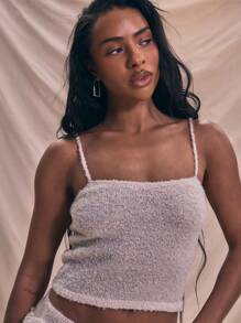 MUSERA Textured Knit Thin Strap Fitted Cami Top Sexy Elegant  Soft Serve Ibiza Festival Holiday Beach Christmas,Elegant