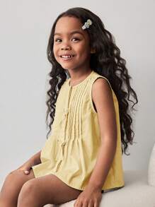 Maija Kids Maija Kids Top casual sans manches pour jeune fille avec col rond et décoration en nœud tissé