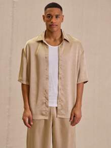 Musero Boxy Short Sleeve Crew Neck Graphic Print Tshirt Top Spring Summer Essentials Streetwear - Coffee Brown - View 1