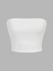 SHEIN EZwear 3pcs/Set Women's Blue And White Strapless Slim Fit Casual Tops, Summer - Multicolor - View 6