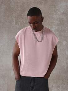 Áo ba lỗ không tay Essentials Boxy Fit Raw Edge Thể thao Thể thao Tập luyện Thường ngày Áo thun cơ bắp Mùa hè Thời trang đường phố Đô thị Đồ mặc ở nhà Lễ hội bãi biển - Hồng - Xem 1