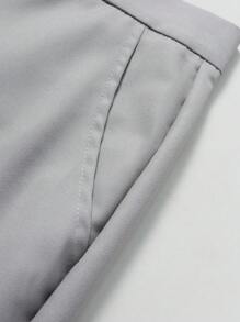 Manfinity Mode Plus Size Men's Colorblock Lapel Neck Blazer And Pants Suit Set