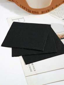 SHEIN Basic living 20pcs/50pcs/100pcs Disposable Luncheon Napkins Black Paper Quilted Black Dinner Napkins For Weddings, Reception, Party Halloween Decorations Black Beverage Napkins Party Supplies,Christmas - Multicolor - View 3