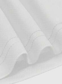 ROMWE MEN Goth Men's Religious Round Neck 2 In 1 Letter Print Long Sleeve T-Shirt - White - View 3