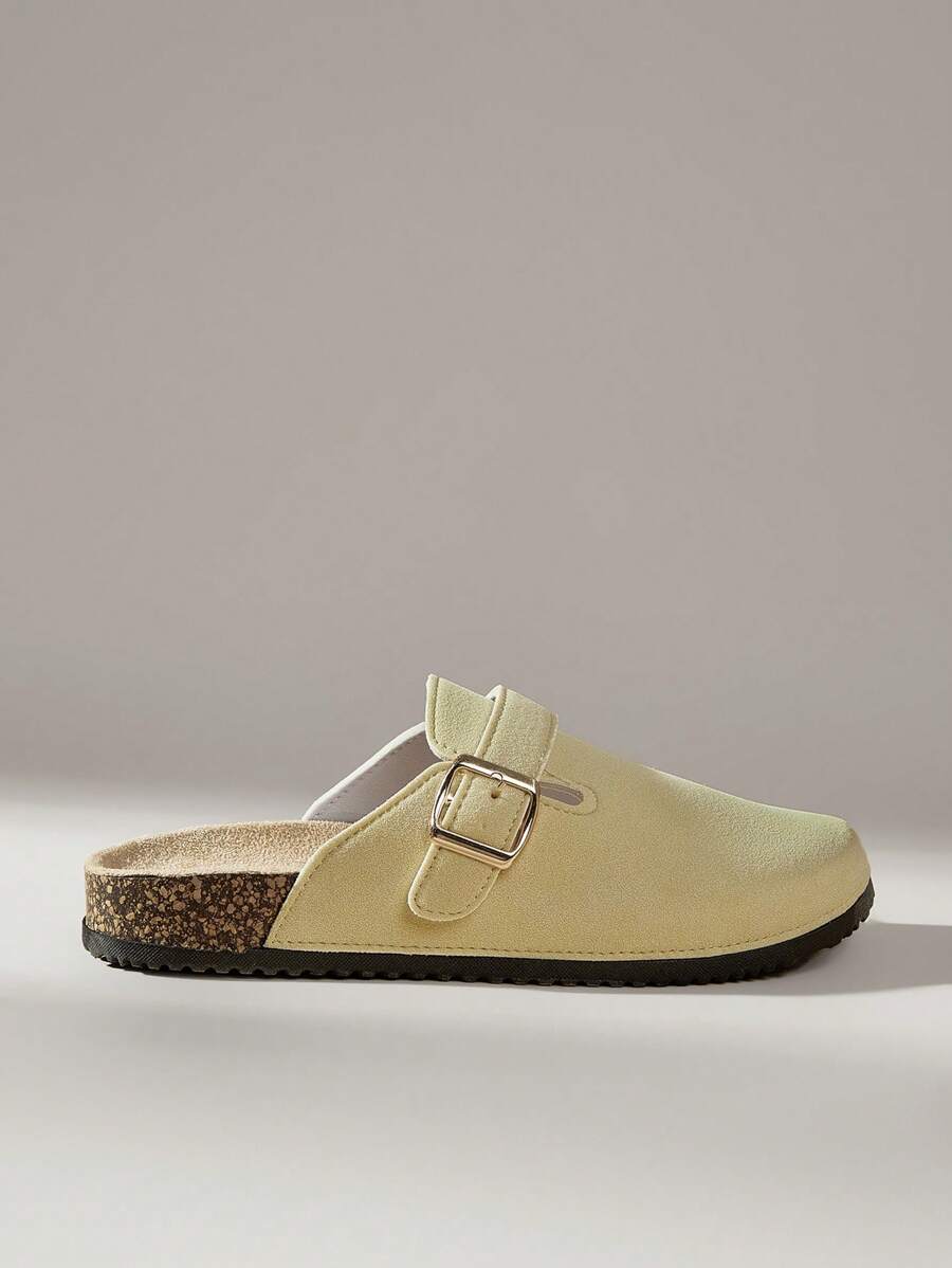 Solecia 女士时尚厚底拖鞋，圆头带扣设计，与鞋子搭配