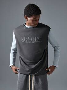 NEON BLANC Men's Street Fashion Knitted Crew Neck Top - Black - View 3