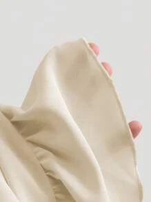 Sweetra Women's New Valentine's Day Wine Red Spring/Summer Palace Retro High-Low Hem Skirt, Drawstring Ruffle Layered Skirt, Party Skirt, Bohemian Style Skirt Fall Cloth For Women - Apricot - View 6