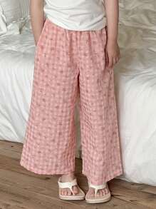DAZY Pantalones de estar por casa cómodos con estampado todo sobre todo para niña, ropa de dormir para primavera y verano
