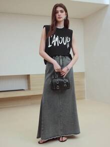 MOTF STUDIO LETTER GRAPHIC BOXY T-SHIRT