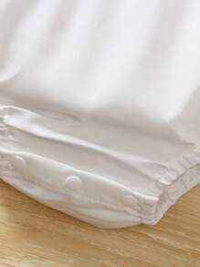 Baby Girls' Vacation Sleeveless Ruffle Open Shoulder Bodysuit - Red - View 5