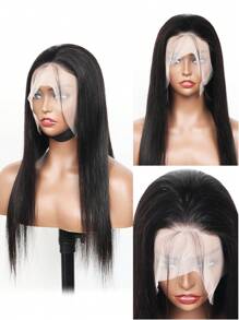 360 Full Lace Frontal Closure Straight Brazilian Virgin Human Hair Pre-Plucked 10-26 Inch Transparent Lace Natural Color