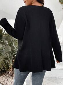 Elenzga Plus Size Women's Single Button V-Neck Blazer Graduation,Back To School,Teacher Outfits For Women Fall Cloth For Women Autumn - Black - View 2