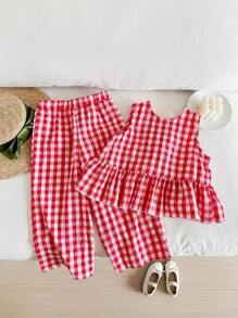 SHEIN LMoss Kids LMoss Young Girls Sets - Red - View 2