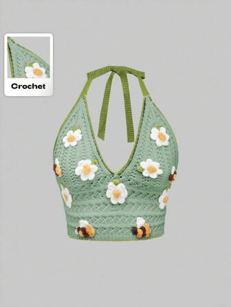 Kawaii Damen einfaches und modisches Strick-Top, passend für den Sommer