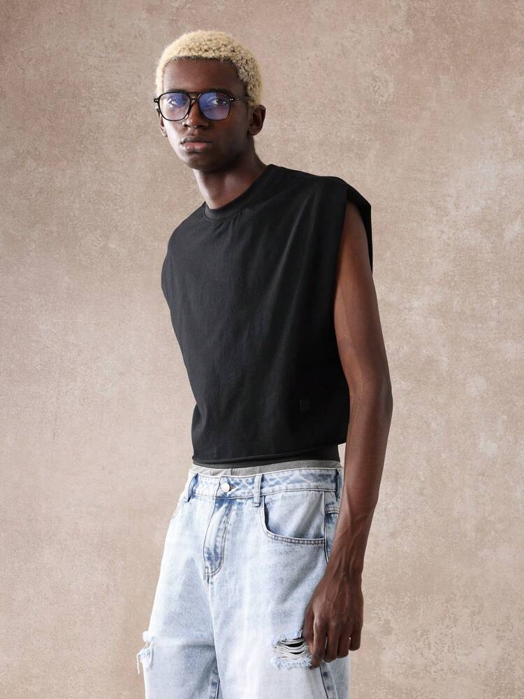 Men Tank Tops Boxy Cut Crop Urban