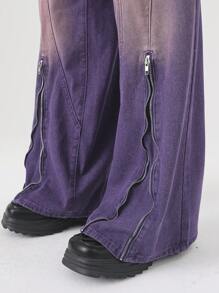 Manfinity EMRG Men's Casual Denim Jeans, Suitable For Summer - Purple - View 3