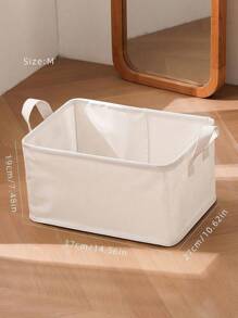 1pc Minimalist Foldable Storage Box Organizer For Clothes With Handle , Wabi-Sabi Style,Large Capacity Storage Box For Sundries, Blankets, Socks, Underwear, Clothes,Applicable For Bed, Cabinet, Etc. Home Decor Decor Bedroom Decor Decor, Room Decor - Beige - View 5