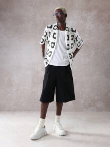 SUMWON Crochet Floral Pattern Boxy Shirt Handmade Granny Square Summer Knit Top Festival Boho Casual Wear Spring Fashion Street Style - Beige - View 5