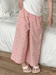 DAZY Pantalones de estar por casa cómodos con estampado todo sobre todo para niña, ropa de dormir para primavera y verano