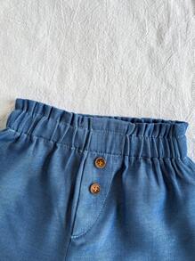 SHEIN 2pcs/Set Girls Summer Hollow Out Camisole Top + Shorts Set, Baby Girl Fresh & Fashionable Outfit Suitable For Outdoor Wear - Multicolor - View 7