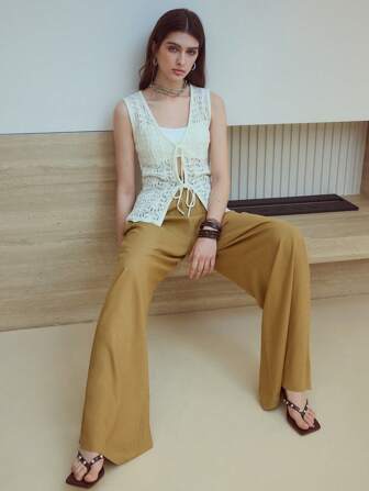 MOTF STUDIO KNOT HOLLOW OUT SWEATER