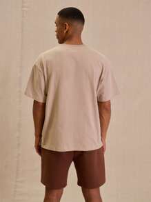 Musero Double Pocket Detail Oversized T-Shirt For Spring Summer - Grey - View 3