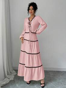 Rafferiza 2 件套：法式优雅灯笼袖纹理荷叶边蝴蝶结衬衫和裙子