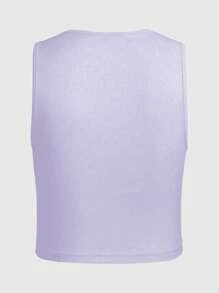 ROMWE MEN ROMWE Avant Men's Simple And Fashionable Cherry Print Tank Top, Suitable For Summer - Mauve Purple - View 2